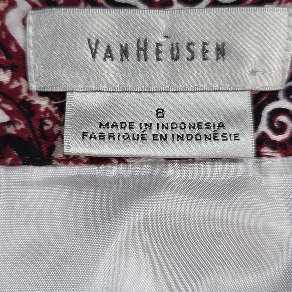 Van Heusen Red and Black Patterned Pencil Skirt Size 8 - Picture 4 of 4